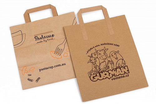 Production of brown paper bags with handles